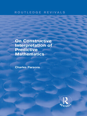 cover image of On Constructive Interpretation of Predictive Mathematics (1990)